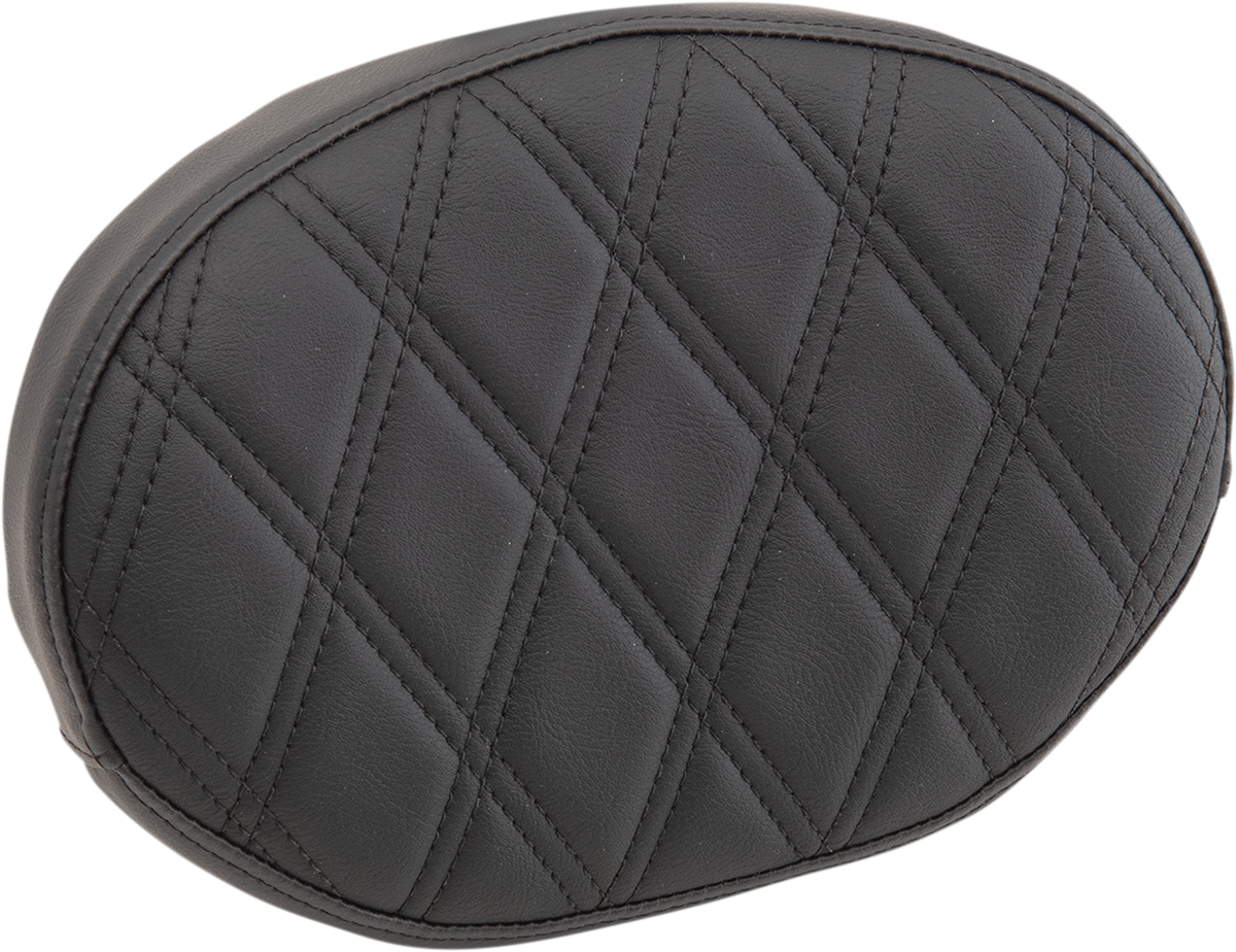 Sissy Bar Pad - Double Diamond - Black - Oval