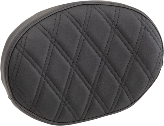 Sissy Bar Pad - Double Diamond - Black - Oval