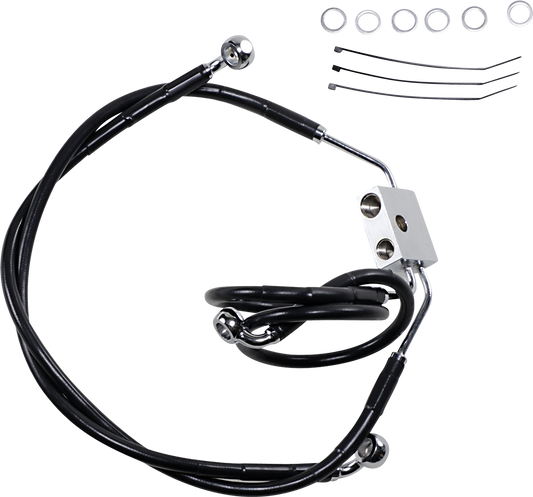 Brake Line - Front - Black - +4" - FXDF '12-'17