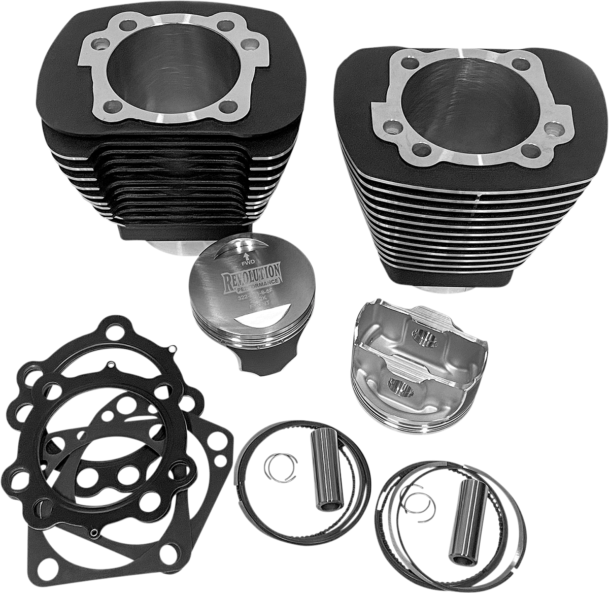 Cylinder Kit - 100" - Black with Highlighted Fins