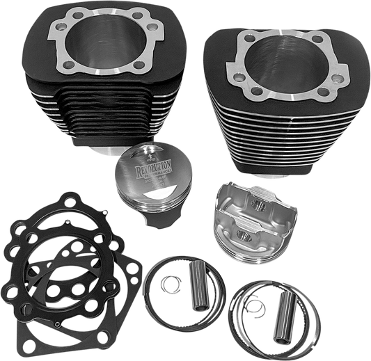 Cylinder Kit - 100" - Black with Highlighted Fins