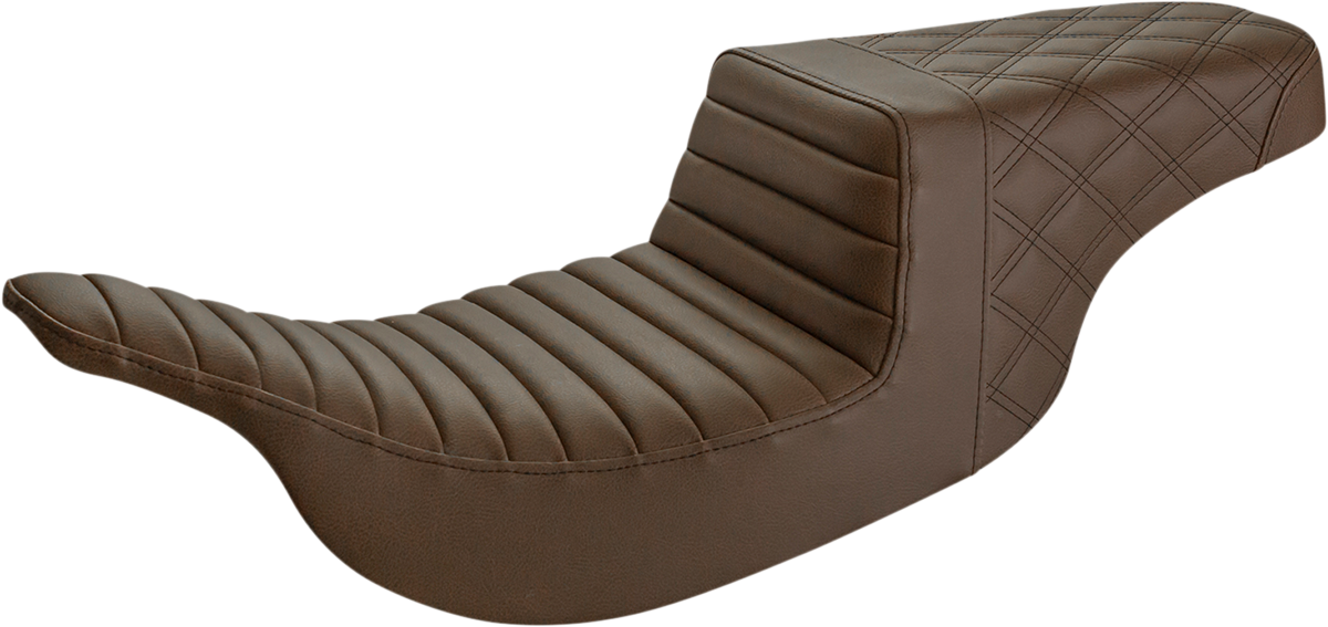 Step Up Seat - Tuck and Roll/Lattice Stitched - Brown