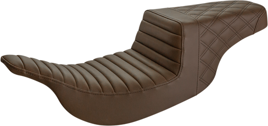 Step Up Seat - Tuck and Roll/Lattice Stitched - Brown