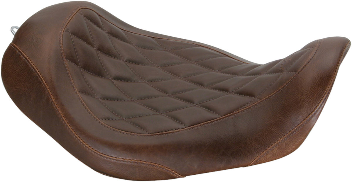 Wide Tripper Solo Seat - Brown - Diamond - Dyna