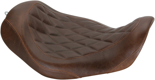 Wide Tripper Solo Seat - Brown - Diamond - Dyna