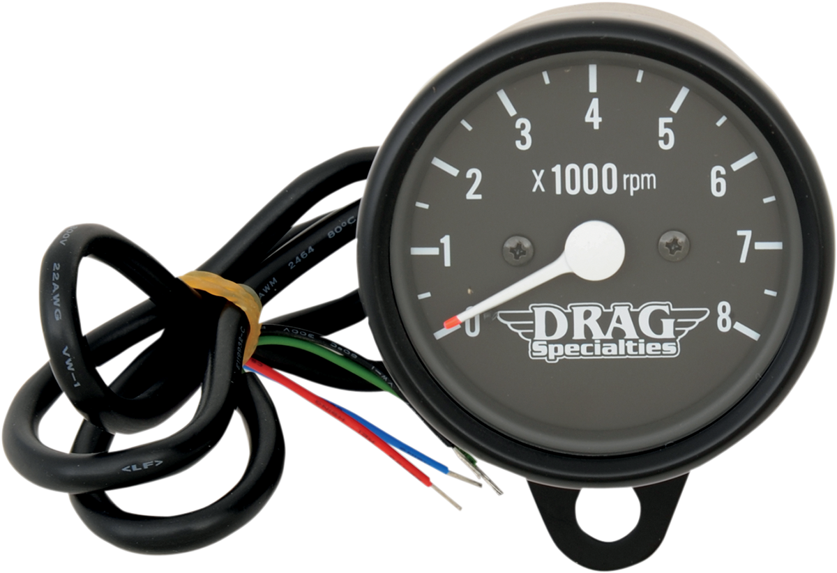 2.4" Mini Electronic 8000 RPM Tachometer - Black Housing - Black Face