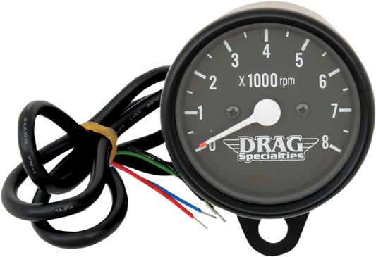 2.4" Mini Electronic 8000 RPM Tachometer - Black Housing - Black Face