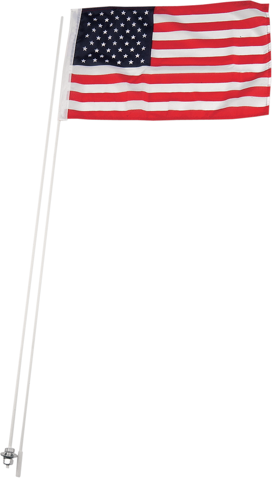 Flag Pole and Mount - With 12' X 19" Flag - U.S.A. - 5 Pack