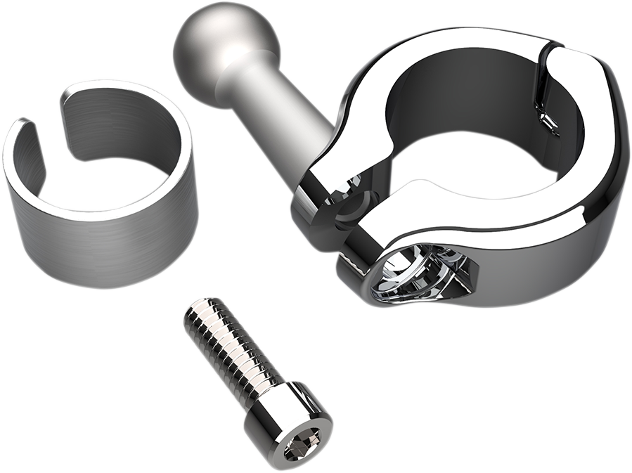 Ball Mount - Aluminum Clamp - 7/8" - 1" Handlebars - Chrome