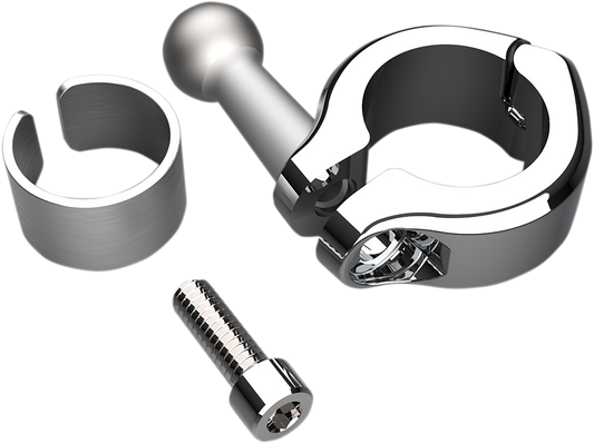 Ball Mount - Aluminum Clamp - 7/8" - 1" Handlebars - Chrome
