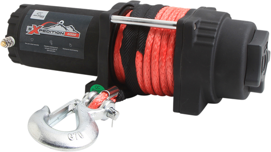 Winch - 6000 LB - Synthetic Rope - 4 Bolt