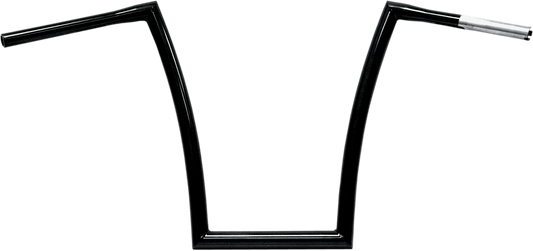 Black 1-1/4" Fat Bobber Strip Handlebar With 17" Rise