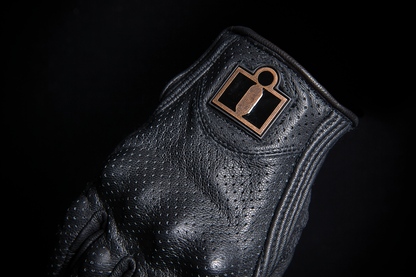 Guantes ICON Perforated Pursuit para mujer - Negro