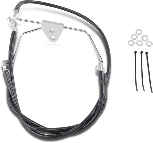 Brake Line - Front - Black - +10" - FLH '96-'07