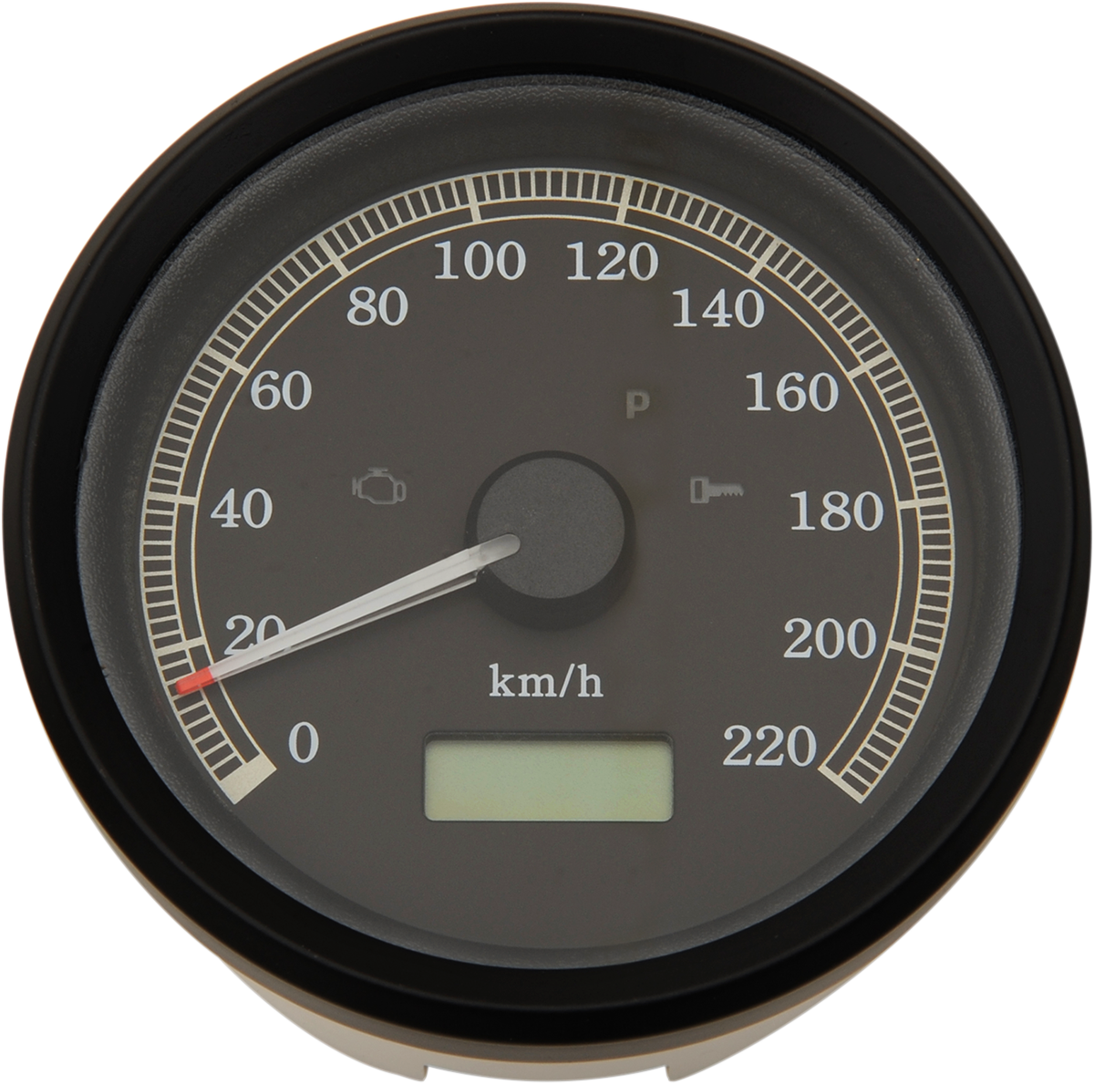 3-3/8" KM/H Programmable Electronic Speedometer - Black Bezel - Black Face