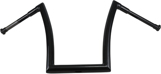 Gloss Black 1-1/2" Strip Handlebar with 17" Rise