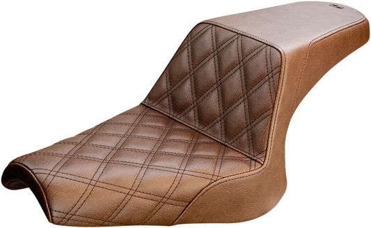 Step Up Seat - Front Lattice Stitched - Brown