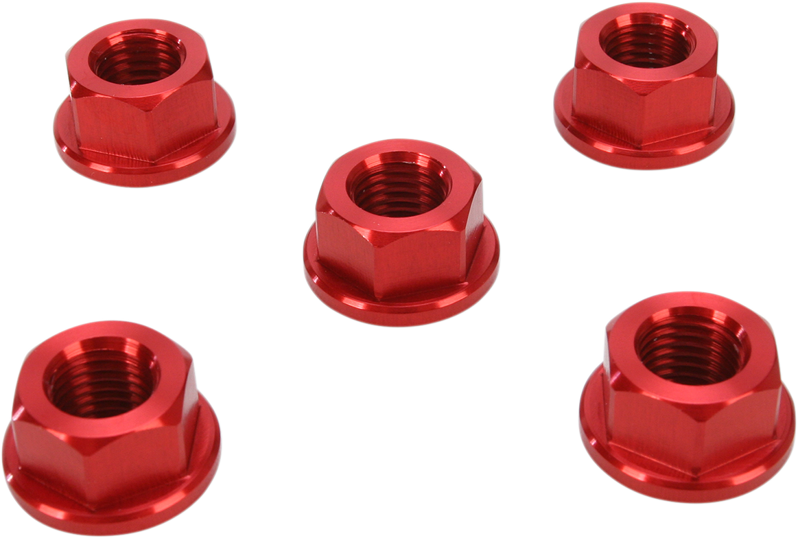 Aluminum Sprocket Nuts - Red - 10 mm x 1.25