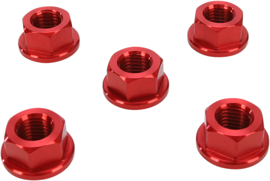 Aluminum Sprocket Nuts - Red - 10 mm x 1.25