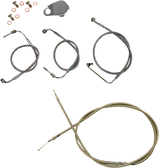 Handlebar Cable/Brake Line Kit  - 18" - 20" Ape Hanger Handlebars - Stainless Steel