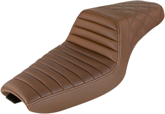 Step Up Seat - Tuck and Roll/Lattice Stitched - Brown3706