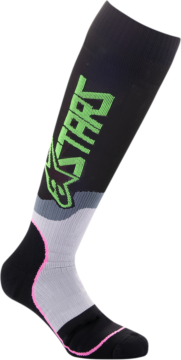 Calcetas Alpinestars MX Plus 2 - Negro/Gris/Rosa