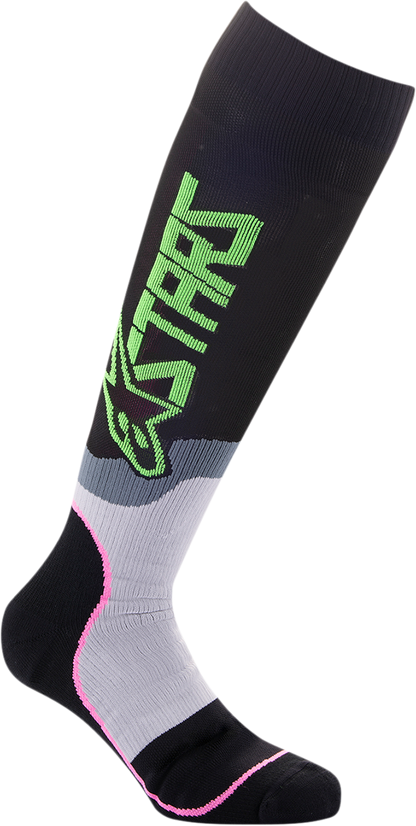 Calcetas Alpinestars MX Plus 2 - Negro/Gris/Rosa