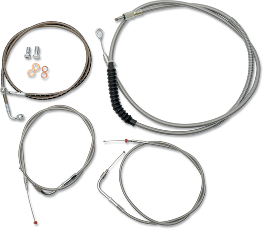 Handlebar Cable/Brake Line Kit  - 12" - 14" Ape Hanger Handlebars - Stainless Steel