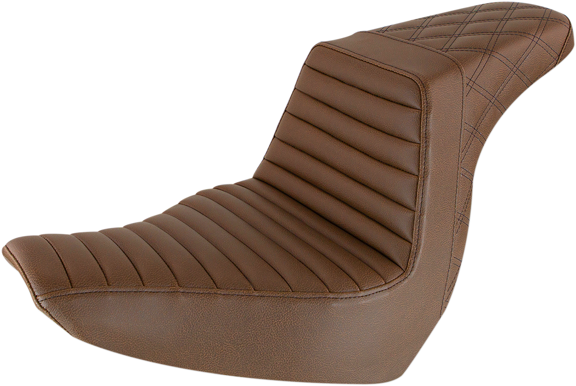 Step Up Seat - Tuck and Roll/Lattice Stitched - Brown1377278