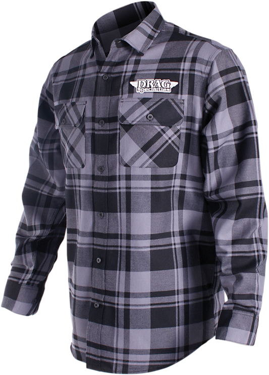 Camisa de franela manga larga Throttle Threads - gris/negro