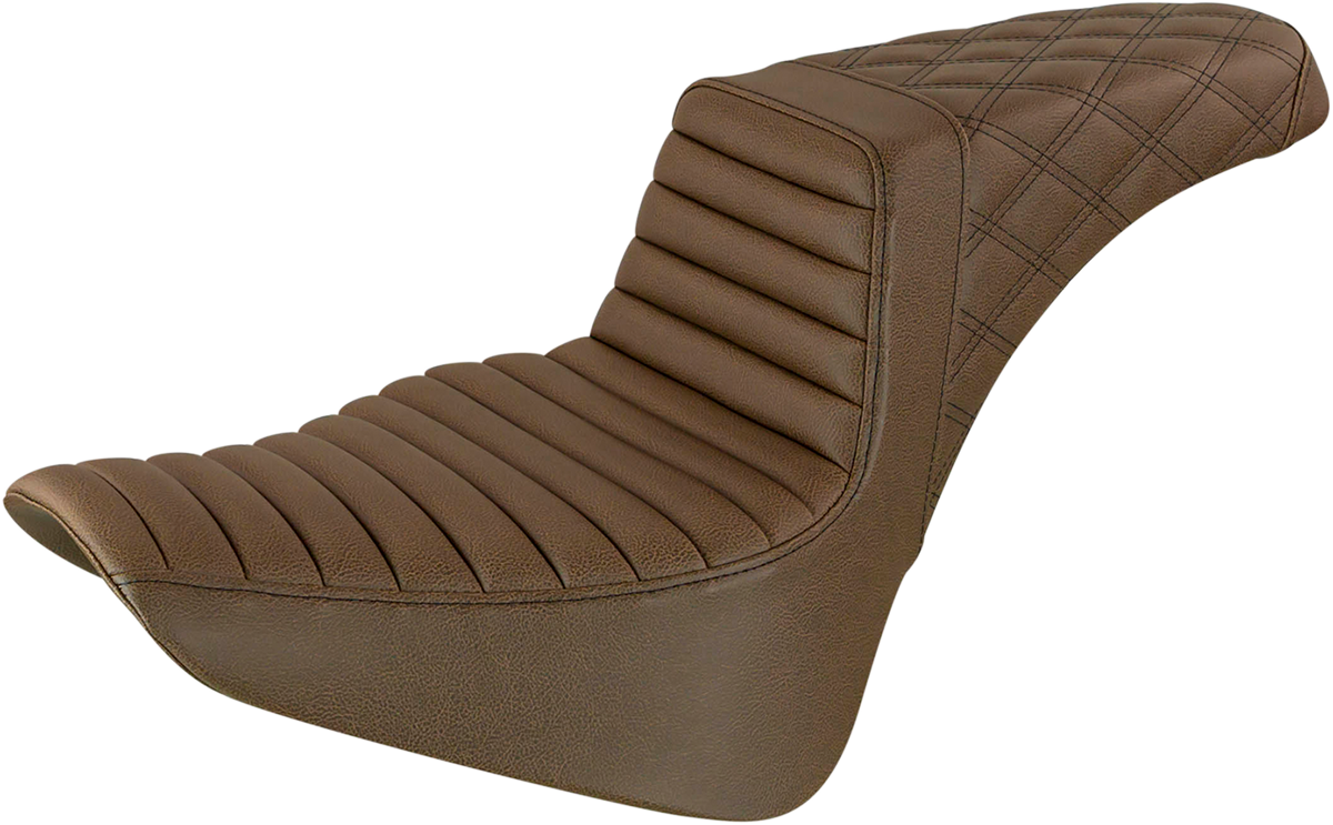 Step Up Seat - Tuck and Roll/Lattice Stitched - Brown