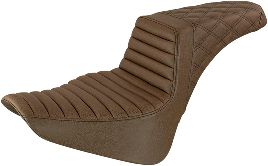 Step Up Seat - Tuck and Roll/Lattice Stitched - Brown