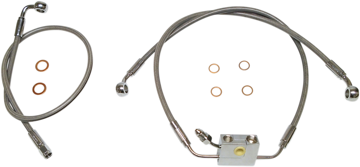 XR Brake Line Kit - Stainless/Chrome Fittings - Softail6558387