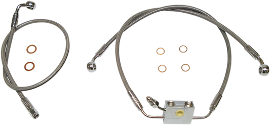 XR Brake Line Kit - Stainless/Chrome Fittings - Softail6558387