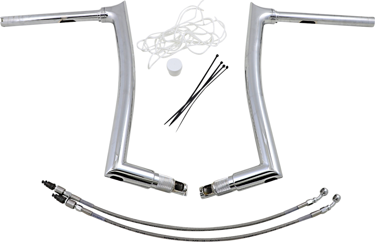 16" Chrome 1-1/2" Pointed Top Handlebar Kit