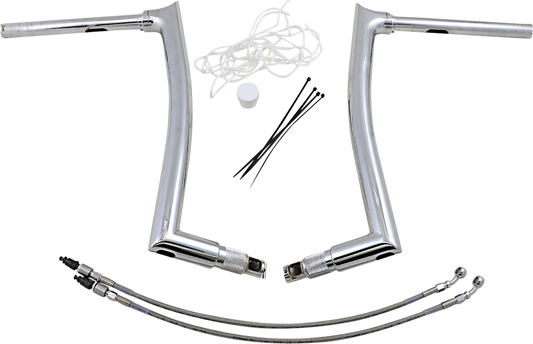 16" Chrome 1-1/2" Pointed Top Handlebar Kit