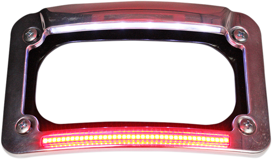 Dual-LED License Place Frame - Indian - Chrome