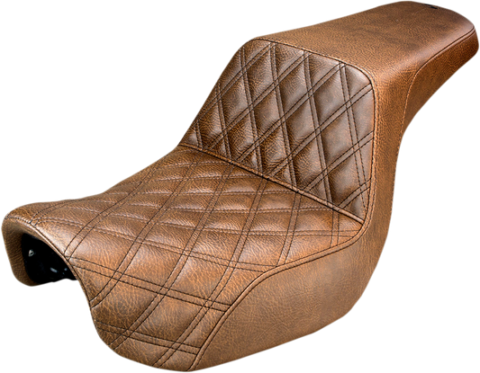 Step Up Seat - Lattice Stitched - Brown - FXD