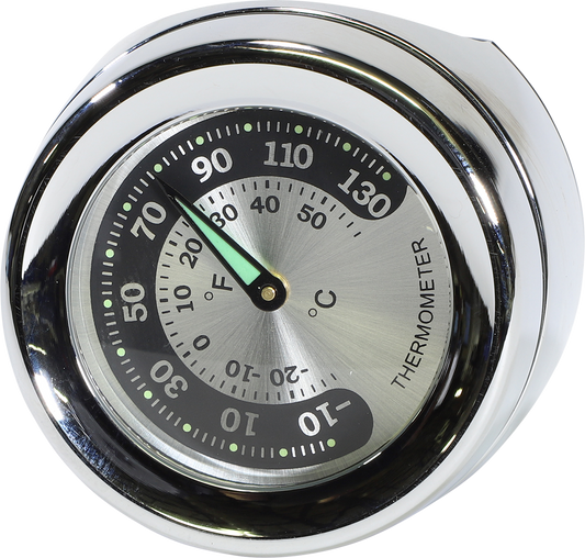 Handlebar Mount Thermometer - Chrome - For 1.25" Bar