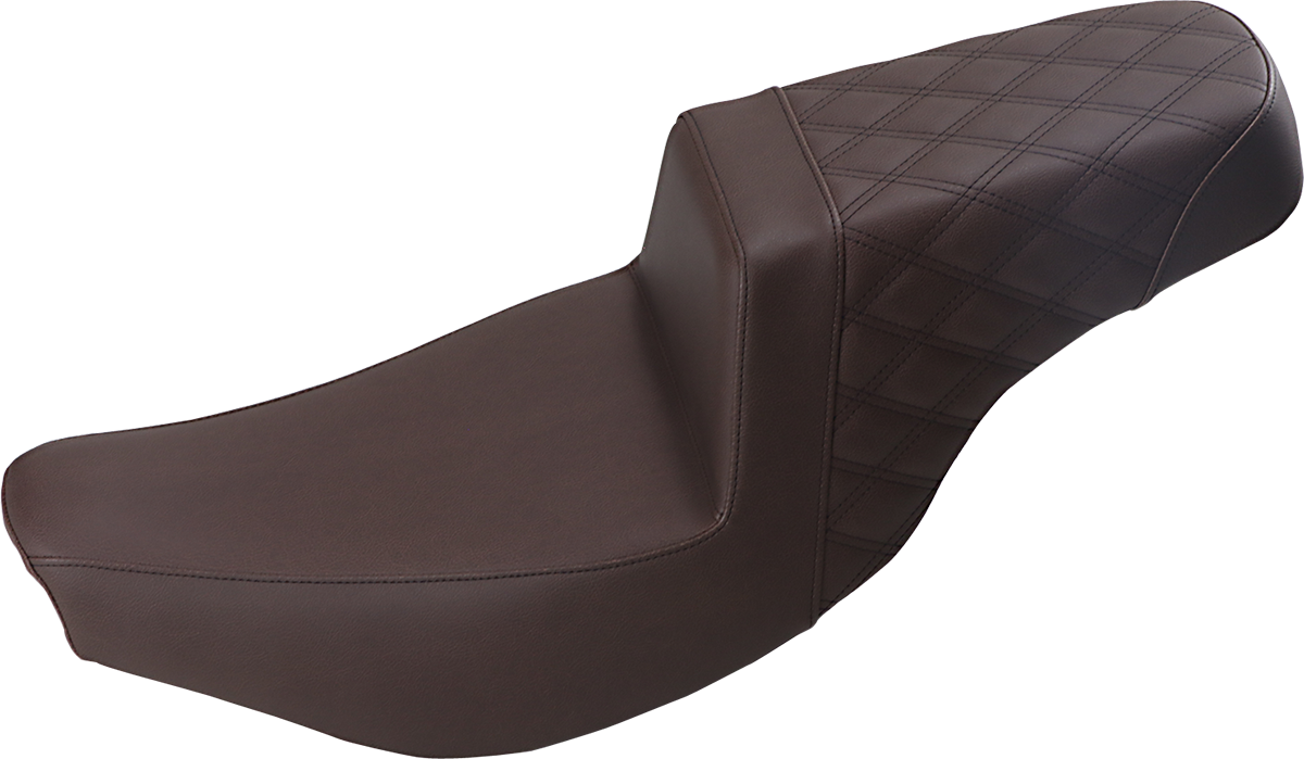 Step Up Seat - Driver Passenger Lattice Stitched - Brown