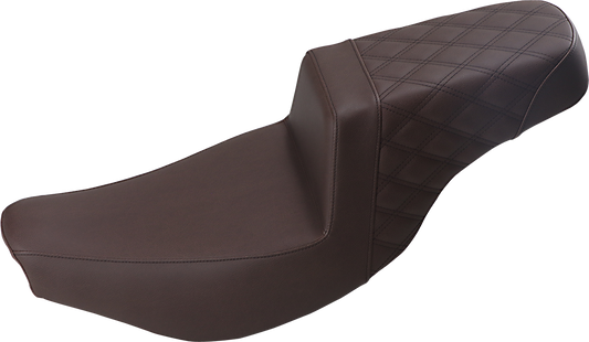 Step Up Seat - Driver Passenger Lattice Stitched - Brown