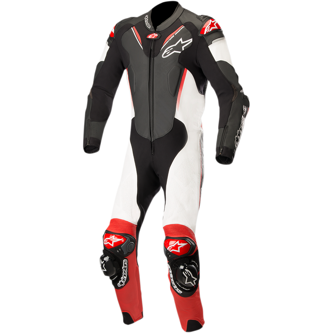 Traje de Piel de una Pieza Alpinestars Atem V3 Negro/Blanco/Rojo