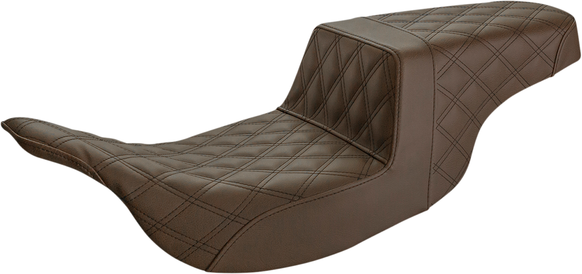 Step Up Seat - Lattice Stitched - Brown