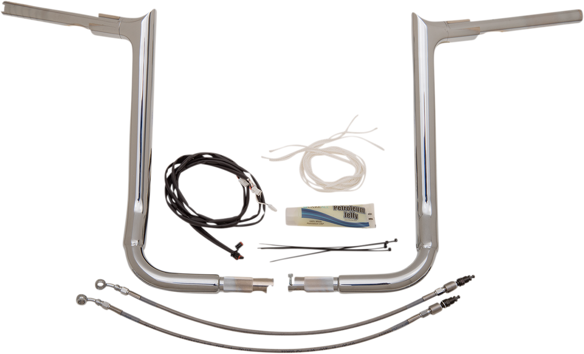 16" Chrome 1-1/2" Pointed Top Handlebar Kit