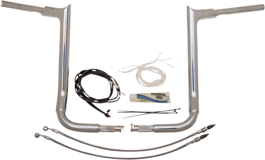 16" Chrome 1-1/2" Pointed Top Handlebar Kit