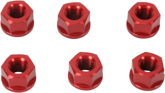 Aluminum Sprocket Nuts - Red - 10 mm