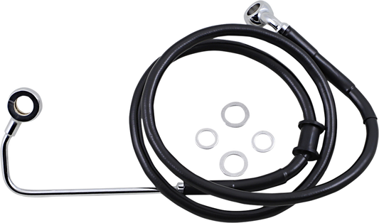 Brake Line - +8" - Black - '15-'17 Softail