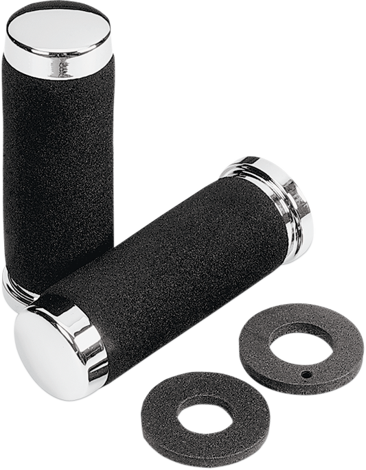 Grips - Foam - 7/8" - 140 mm - Chrome