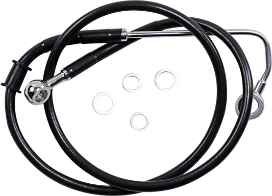 Brake Line - +4" - Black - '15-'17 Softail