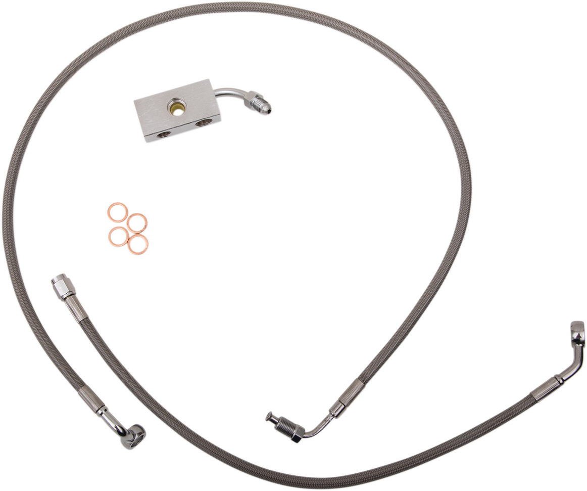 Brake Lines - 15" - 17" Ape Hanger Handlebars - Stainless Steel